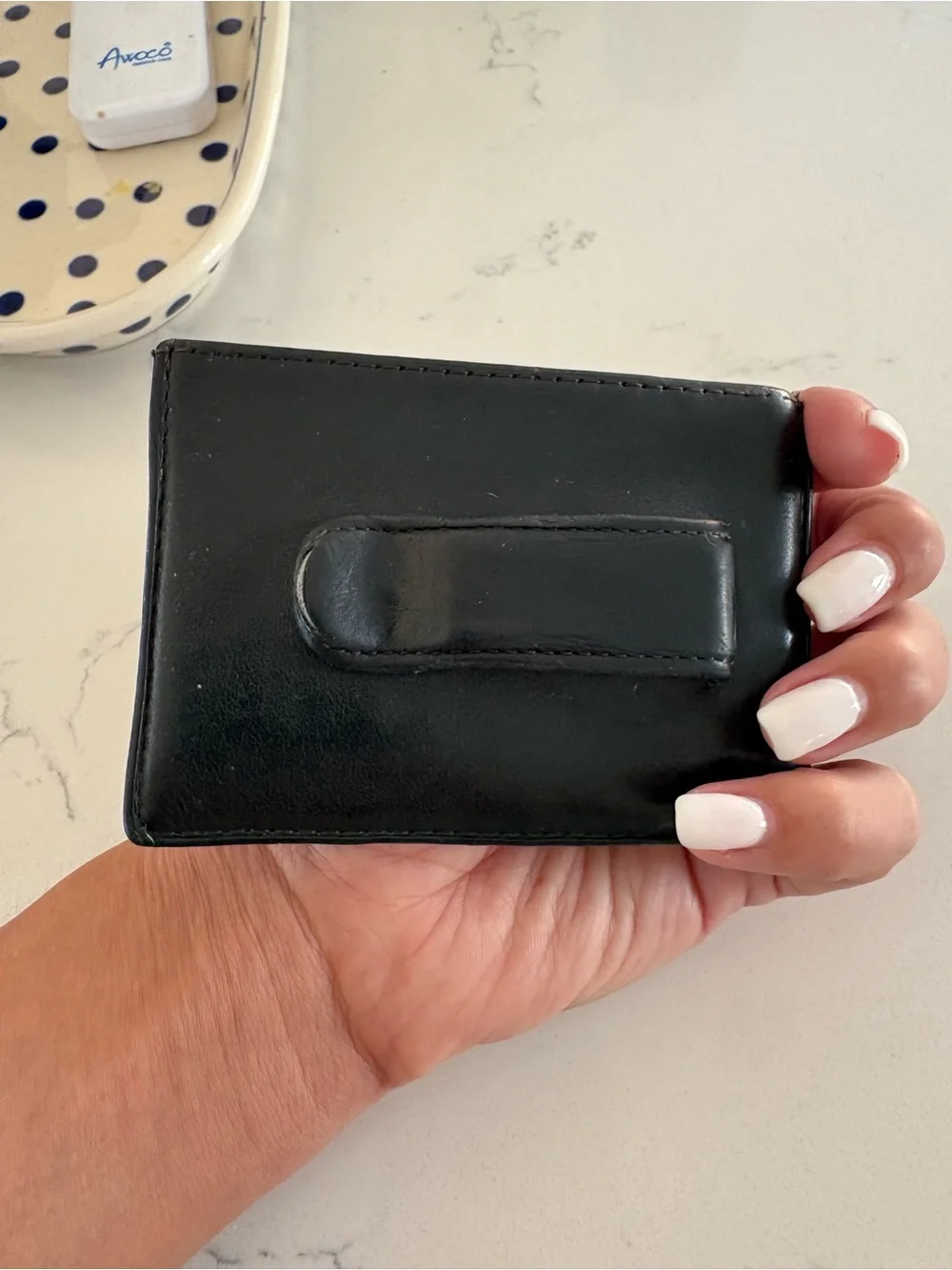 Bosca Designer Vintage Black Genuine Leather Card Holder
